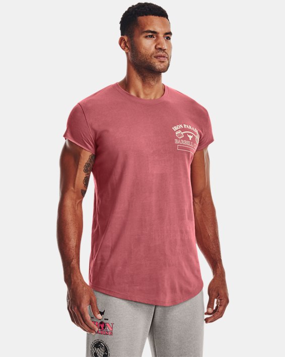 Men's Project Rock Show Your Gym Short Sleeve in Pink image number 4